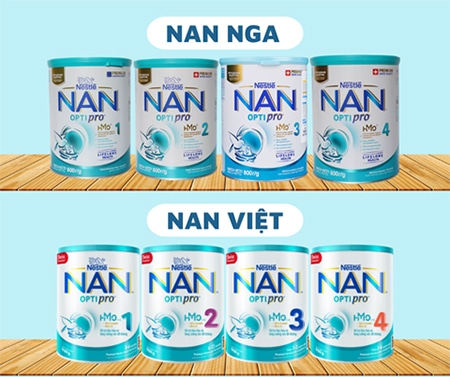 Tìm hiểu sữa NAN Nga và NAN Việt