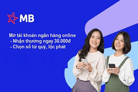 Mở tài khoản ngân hàng MB Online được nhận tiền
